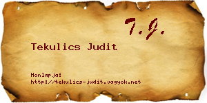 Tekulics Judit névjegykártya